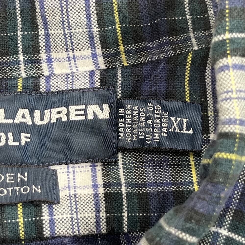 Ralph Lauren Golf XL Multicolor Plaid Tilden Long Sleeve Button Up Preppy Crest - Picture 7 of 9